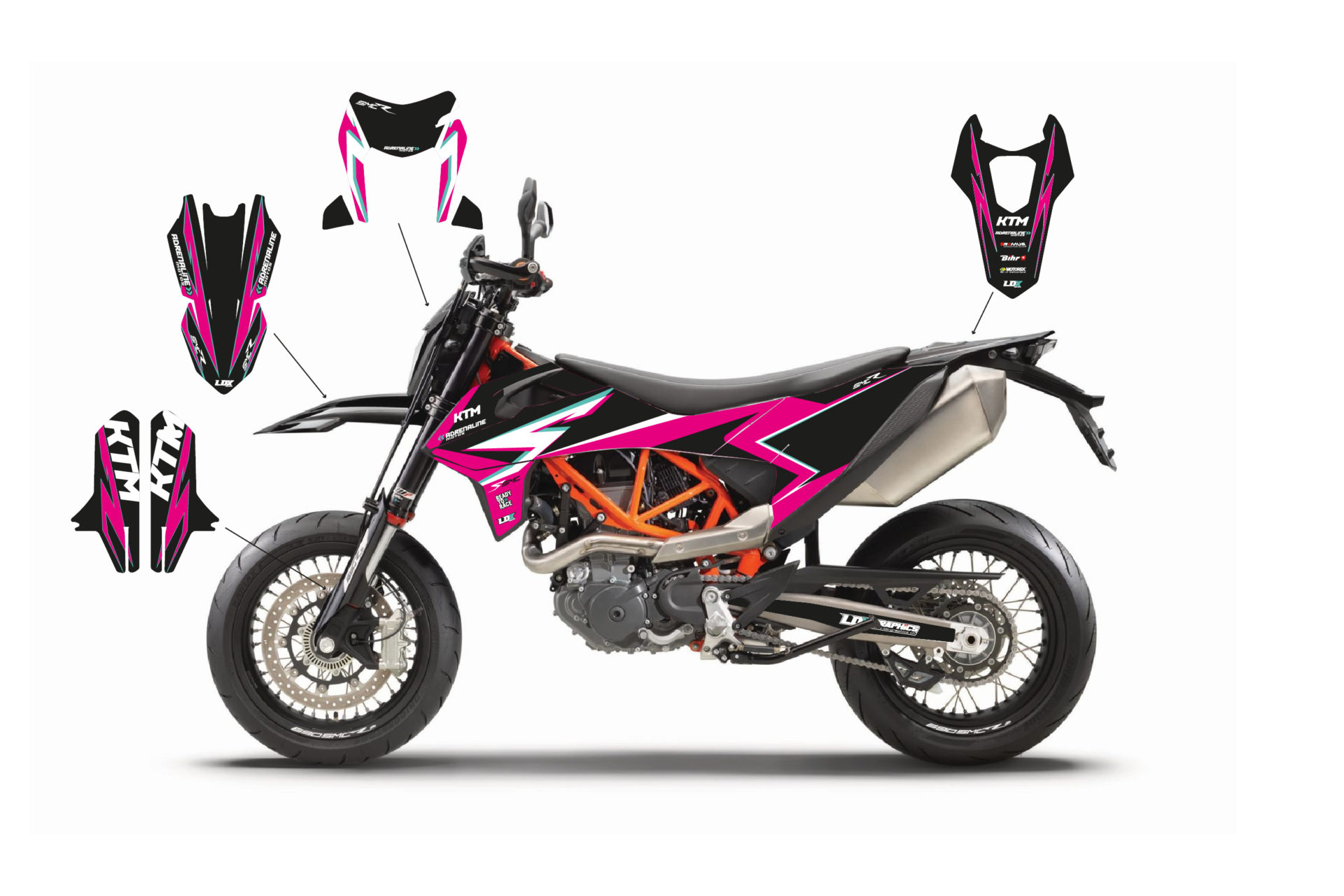 Active pink KTM SMC 690 R – Image 2